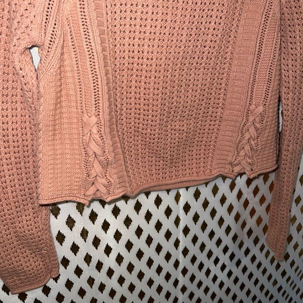 Gonji sweater nude pink dusty rose cropped heavy sweater size L - Picture 3 of 4